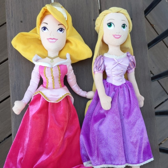 Disney Other - Plush Rapunzel and Sleeping Beauty Dolls